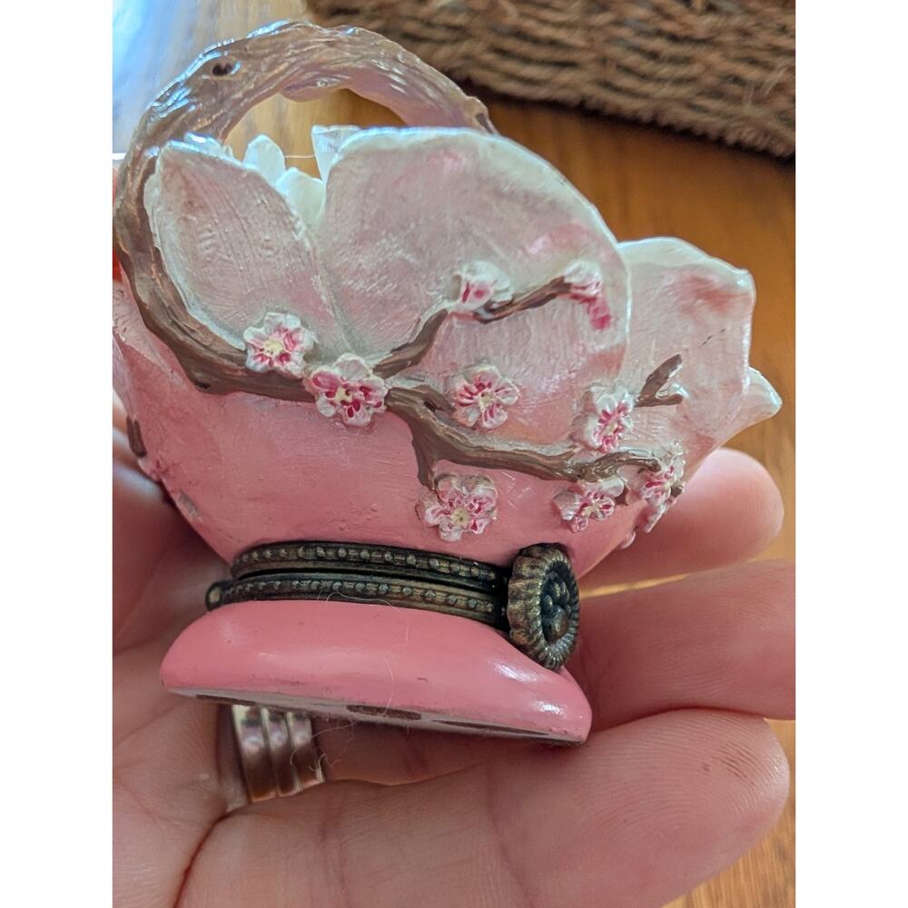 Boyds Bears & Friends Dreams of Spring Mouse Hinged Trinket Box Pink Floral - Picture 8 of 9